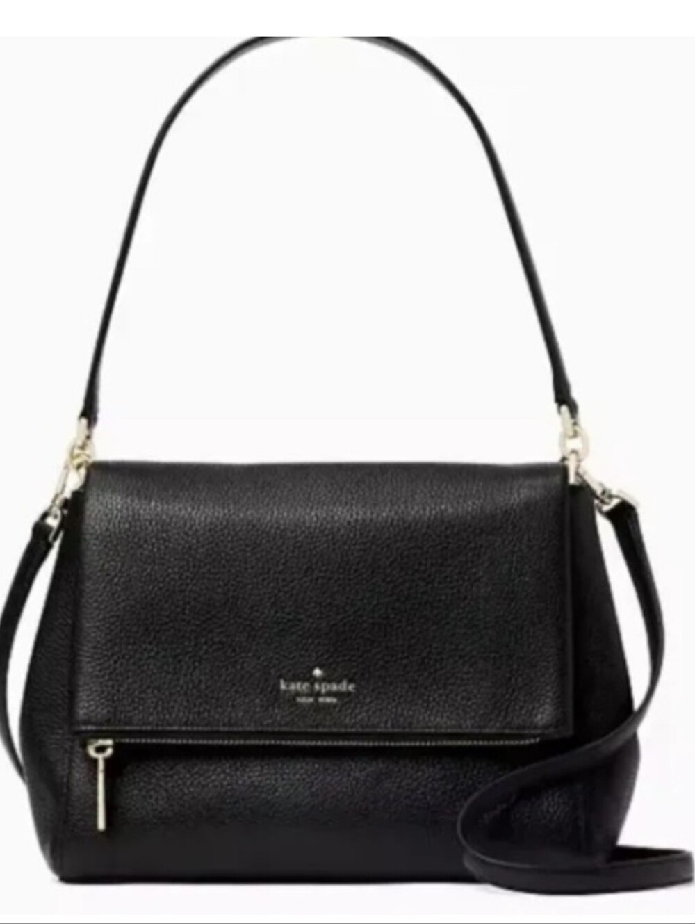 Kate Spade Black Pebbled Leather Shoulder Bag